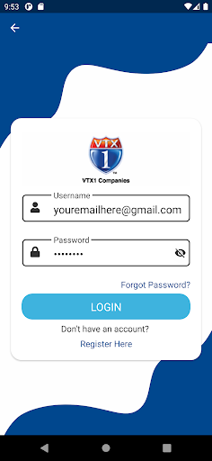 Android application VTX1 Mobile Connect screenshort