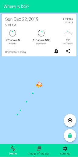 Android application Where is ISS? screenshort