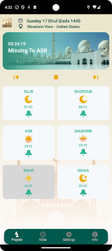 Android application Al-Moazin: Qibla Finder screenshort