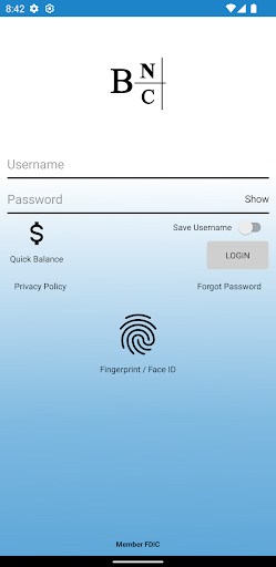 Android application Bank of New Cambria screenshort