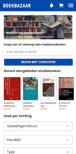 Android application Boekbazaar screenshort