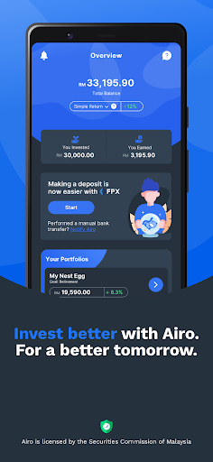 Android application Airo: Investment Manager screenshort
