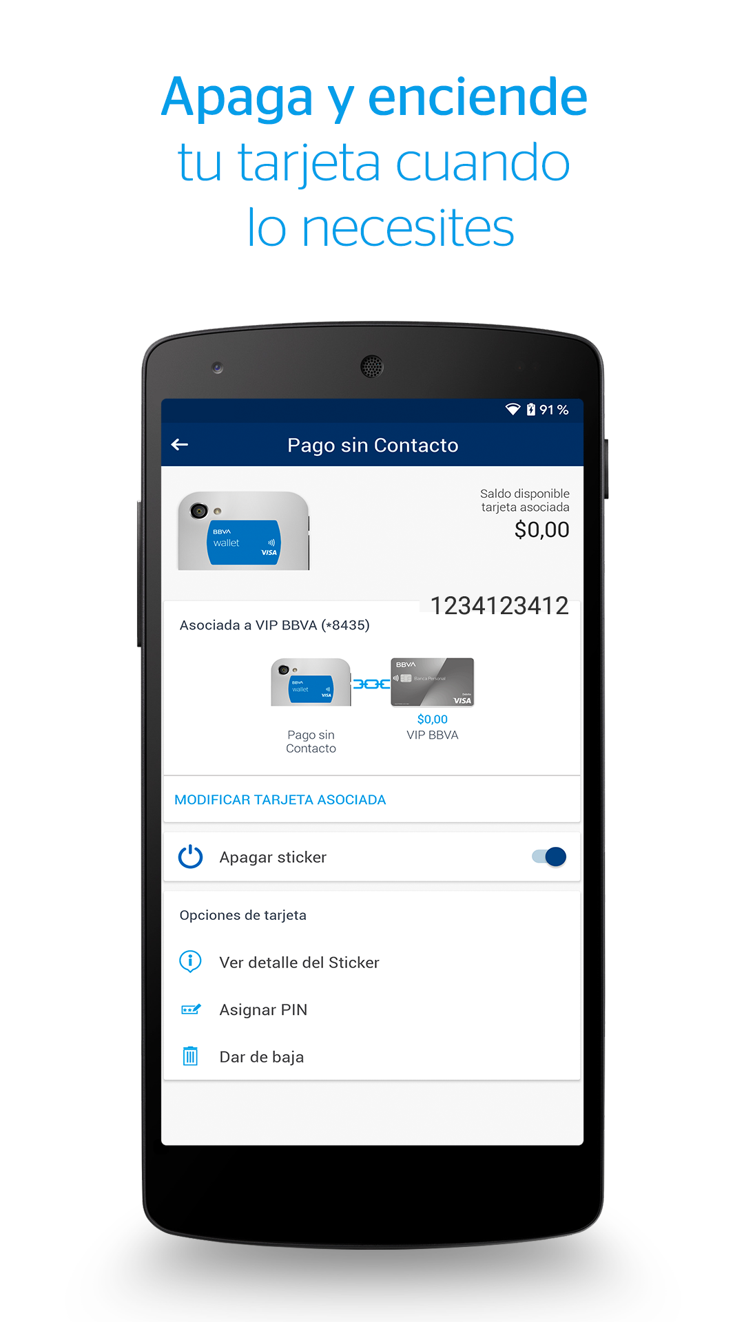 Android application BBVA Wallet Colombia. Pago Móvil screenshort