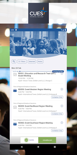 Android application CUES Events screenshort