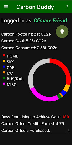 Android application Carbon Buddy screenshort