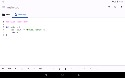 Screenshot of Code Editor