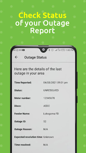 Power Outage Report System Screen 3