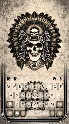 Android application Native American Skull Keyboard screenshort