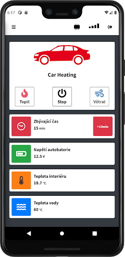 Android application Car Heating screenshort
