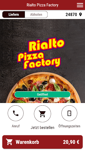 Android application Rialto Pizza Factory screenshort