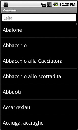 Android application Menuinn screenshort