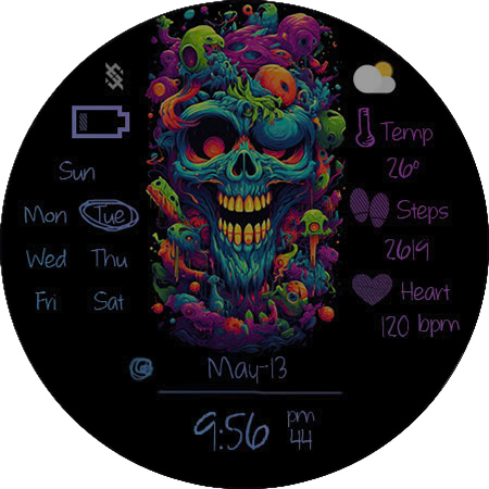 BFF63- Neon Art Skull colorful screenshot 21