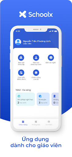 Android application Schoolx Teacher screenshort