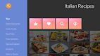screenshot of Italian recipes app