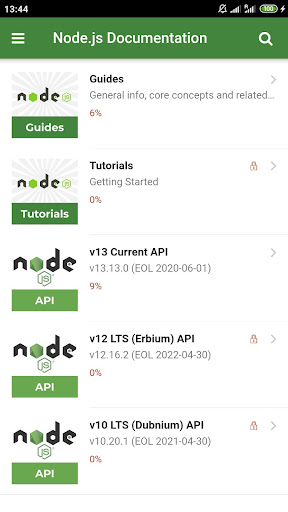 Node.js Docs Screen 2