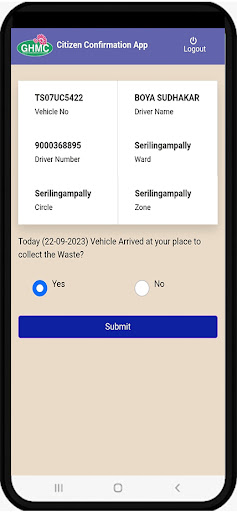 GHMC Citizens Confirmation App Screen 2