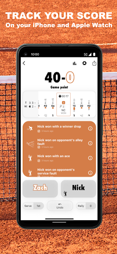 Android application Tennis Score Keepr screenshort