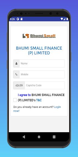 Android application Bhumi Finance screenshort