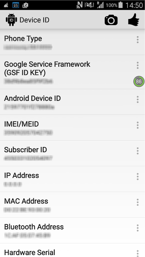 Android application Device ID screenshort