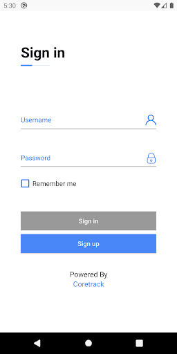 Android application CoreTrack screenshort