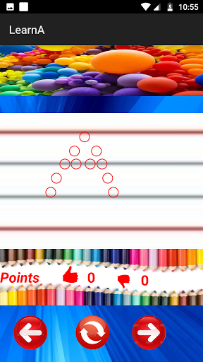 Android application Learn2WriteABCvthDots screenshort