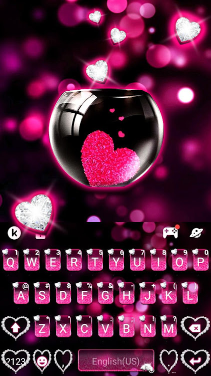 Pink Heart Glass Theme - 7.1.5_0331 - (Android)