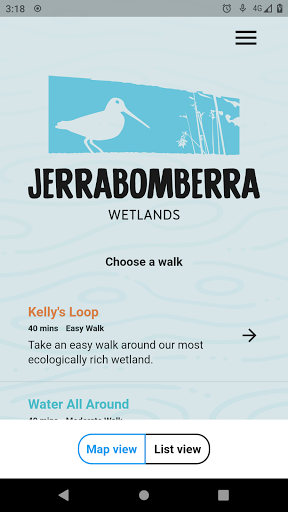 Android application Jerrabomberra Wetlands screenshort