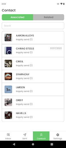 Android application LineupBizz B2B Quote, Inquiry screenshort