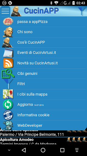 Android application CucinArtusi.it WebApp (CucinAp screenshort