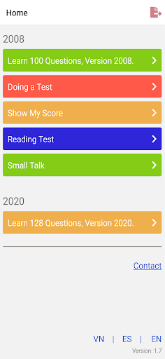 Android application Civics Test screenshort