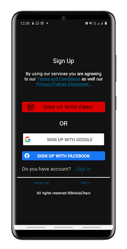 Android application BoleiaChain screenshort