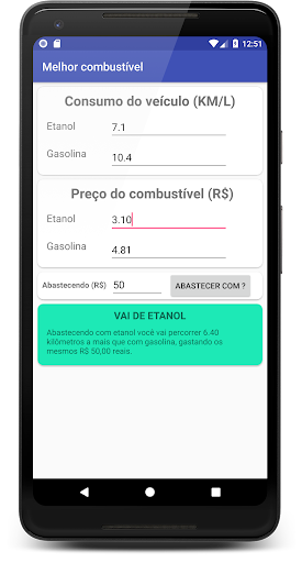 Etanol ou Gasolina? Screen 3