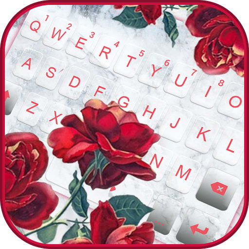 Marble Red Rose Keyboard Theme  Icon