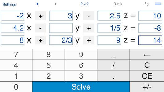 System of Equations Solver Unknown