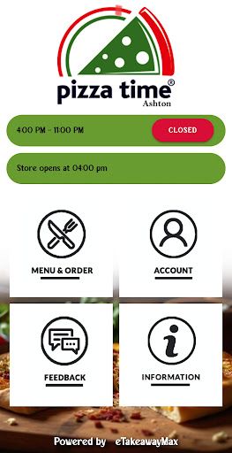 Android application Pizza Time Ashton screenshort