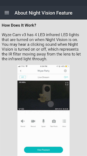 Android application WYZE Cam V3 Guide screenshort