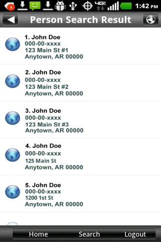 LexisNexis® Accurint Mobile Screen 3