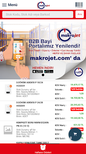 Android application Makrojet B2B screenshort