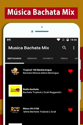 Android application Musica Bachata Mix screenshort