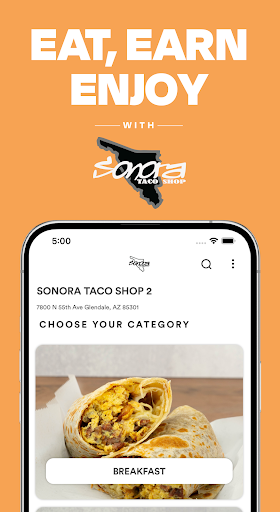 Android application Sonora Taco Shop screenshort