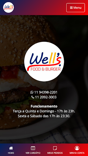 Android application Wells Food Burger screenshort