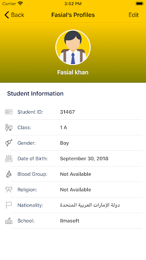 ilm365 Parent App Screen 3
