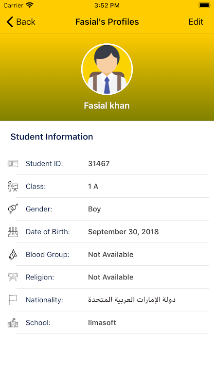 ilm365 Parent App Screen 3