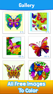 Butterfly Paint by Number Book - Animals Coloring 3.5 screenshots 1