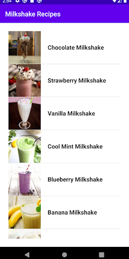 Milkshake Recipes Screen 2