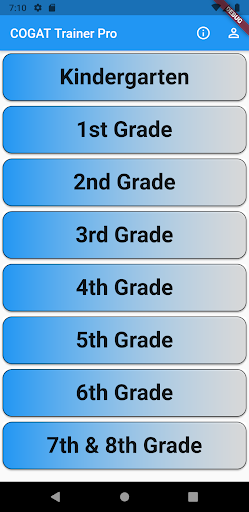 Android application COGAT Trainer Pro screenshort