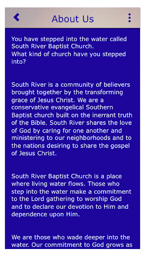 Android application South River Baptist Church screenshort