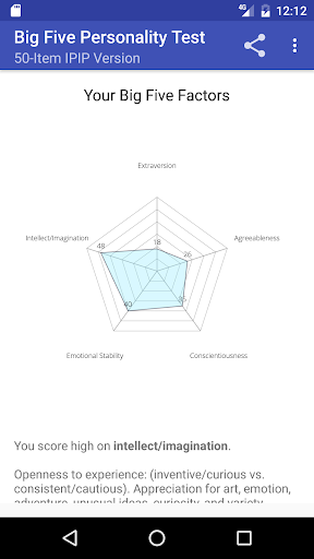 Big Five Personality Test Screen 3