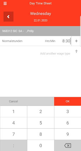 Android application Uniman Time screenshort