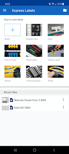 Android application Brady Express Labels screenshort